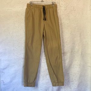 Arizona Jean Co Boys Tan Khaki Jogger Pants Size 18 Regular Elastic Waist Casual